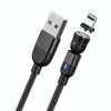1m 3A Output USB to 8 Pin 540 Degree Rotating Magnetic Data Sync Charging Cable(Black)