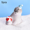 5pcs Christmas Cute Micro Landscape DIY Bonsai Decoration Snowscape Ornament, Style: No.17 Sea Lion