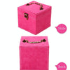 Suede Inner Three-layer Jewelry Box, Size: 14x14x14cm(Rose Red)