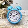 3 Inch Metal Bell Alarm Clock With Night Light Student Bedside Fashion Clock(Blue)