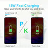LZ-023 18W QC 3.0 USB Portable Travel Charger + 3A USB to 8 Pin Data Cable, US Plug(White)
