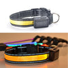 USB Rechargeable LED Dog Collar, Yellow, L (50-60cm)