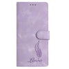 For Samsung Galaxy A24 4G Skin Feel Embossed Feather Leather Phone Case(Purple)