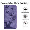 For Samsung Galaxy A56 5G Butterfly Cat Embossing Flip Leather Phone Case(Purple)
