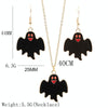 Halloween Alloy DIY Jewelry Bat Ghost Earrings Necklace(Earrings+Necklace)
