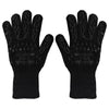 1 Pair High Temperature Resistant Silicone BBQ Gloves  Anti-Scalding Gloves(BBQ Flame Black)