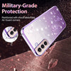 For Samsung Galaxy S21+ 5G Gradient Glitter Flower All-inclusive Phone Case(Purple)
