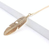 Simple Classic pendant Necklace Feather Necklace Long Sweater Chain Jewelry choker Necklace for Women(Gold)