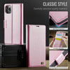 For iPhone 11 Pro AutSpace A11 Side Buckle MagSafe Magnetic RFID Phone Leather Case(Rose Gold)