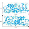 2 PCS/Set D-75 Flower Vine Pattern Car Modified Decorative Sticker(Blue)