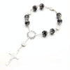 10MM Glass Pearl Beaded Bracelet with Torus, Color: Black