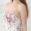 V-neck Backless Daffodils Short Sling Nightdress, Size:XL(White)