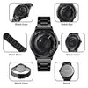 Skmei 9210 Fashion Trend Mens Business Wristwatch Simple Three-Dimensional Surface Waterproof Gold Quartz Watch Man(Black)