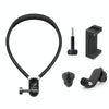 PULUZ Magnetic Silicone Collar Bracket POV View Mount with Phone Clamp for GoPro Action Cameras / Phones (Black)