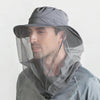 Summer Outdoor Sports Anti-mosquito Net Sun Hat Fisherman Hat, Size:L(Colour Blue)
