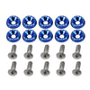 10 PCS Car Modified Screw Gaskets Bodywork Stainless Steel Gasket Bolts, Diameter: 19mm(Blue)