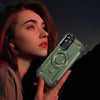For Samsung Galaxy A23 Lens Holder MagSafe Phone Case(Army Green)