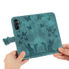 For Samsung Galaxy A26 5G Butterfly Cat Embossing Flip Leather Phone Case(Wathet)