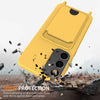 For Samsung Galaxy S25+ 5G Integrated Card Bag Solid Color Liquid Silicone Phone Case with Lanyard(Yellow)