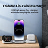 A75 Folding 3 in 1 Wireless Charger Suitable for Apple Watch Mobile Phone Headset(Black)