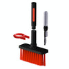 2 PCS 5 In 1 Earbud Cleaning Pen + Keyboard Cleaning Brush + Key Cap Puller(Red Black)