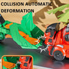 2 In 1 Dinosaur Transforming Engineering Car Inertial Automatic Crash Toy, Color: Racing-T-Rex Yellow