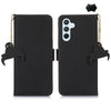 For Samsung Galaxy A36 5G Genuine Leather Magnetic RFID Leather Phone Case(Black)