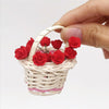 10 PCS 1:12 Mini Doll House Garden Bedroom Scene Decoration Roses(Dark Red)