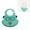 Waterproof Baby Bib Children Silicone Feeding Bag, Colour:Cyan Spectacled Bear