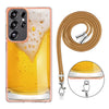 For Samsung Galaxy S25 Ultra 5G Electroplating Dual-side IMD Phone Case with Lanyard(Draft Beer)