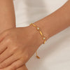 OPK GS1567 Love Hand Jewelry Temperament Zirconia Stainless Steel Bracelet(Gold)