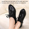 Latin Dance Shoes Women Leather Square Dance Soft Soled Medium Heels Shoes, Size: 34(Black Velvet)