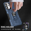 For Samsung Galaxy S24 Ultra 5G Ring Holder Armor Hybrid Phone Case(Blue)
