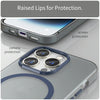 For iPhone 14 Pro Max MagSafe Frosted Translucent TPU + PC Full Coverage Phone Case(Dark Blue)