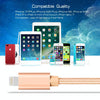 3m 3A Woven Style Metal Head 8 Pin to USB Data / Charger Cable(Gold)