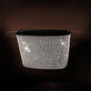 Car-Studded Trash Can Personality Car Hanging Trash Bag Multi-Function Car Storage Box(White Diamonds)