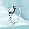 S925 Sterling Silver Opal Pattern Love Ring(No.6)