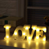 Creative LOVE Shape Warm White LED Decoration Light, 2 x AA Batteries Powered Party Festival Table Wedding Lamp Night Light(White)