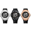BINBOND B2266 Men Luminous Calendar Outdoor Waterproof Watches, Color: Black Leather-White Steel