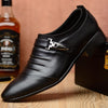 Men Set Business Dress Shoes PU Leather Pointed Toe Oxfords Shoes, Size:45(Black Velvet Lining)