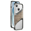 For iPhone 15 Aluminum Alloy Solid Wood Frameless Hollow Metal Phone Case(Dark Grey)