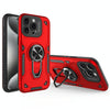 For iPhone 15 Pro Max Metal Rotating Bracket TPU + PC Magnetic Phone Case(Bright Red)