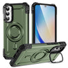 For Samsung Galaxy A34 Lens Holder MagSafe Phone Case(Army Green)