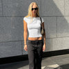 Women Sexy Backless Top Comfortable Breathable Slim Fit T-Shirt, Size: S(ESSO002 White)
