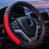 Round Style Car Universal Anti-skid Steering Wheel Cover, Diameter: 38cm(Black Red)
