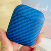 For AirPods 1 / 2 Carbon Fiber TPU Frosted Earphone Protective Case(Blue)