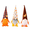 Pumpkin Maple Leaf No Face Standing Doll Decoration Shopping Mall Home Thanksgiving Halloween Decoration(Brown Hat)