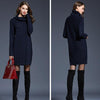 Autumn And Winter Knitwear Dresses Long Turtleneck Sweater For Women, Size: L(White)
