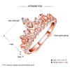 Princess Queen Crown-shaped Rose Gold Plated Zircon Ring, US Size: 9, Diameter: 18.9mm, Perimeter: 59.5mm(Rose Gold)