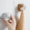 Bear Towel Holder Bathroom Towel Hooks Kitchen Rag Stopper Washcloth Dishcloth Storage(Grey)